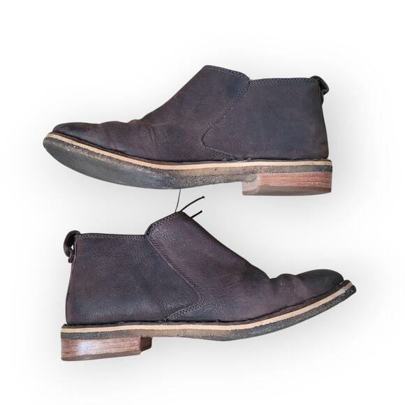 UGG Clementine Brown Leather Shearling Lined Ankle Boots Women Sz 6 1008703 - Picture 2 of 16